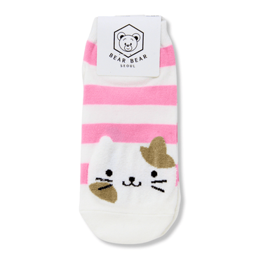BEAR BEAR_Cute Kitty Print Women's Ankle Socks_Cosmetic World